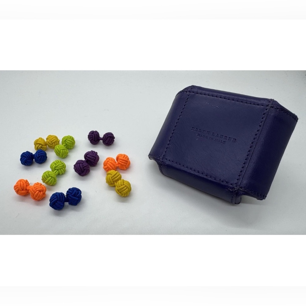Ralph Lauren Multicolor Knot Cufflinks in Purple Case, New